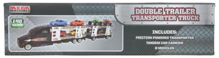 Thumbnail 2: Brooklyn Lollipop Double Trailer Transporter Truck with Vehicles 