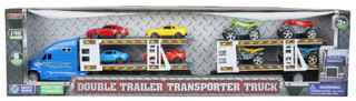 Thumbnail 1: Brooklyn Lollipop Double Trailer Transporter Truck with Vehicles 