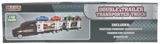 Thumbnail 2: Brooklyn Lollipop Double Trailer Transporter Truck with Vehicles 