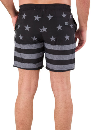 Thumbnail 4: Matix Men's Black American Flag Swim Shorts 