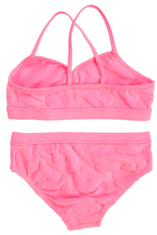 Thumbnail 2: Breaking Waves 2-Piece Big Girls Check Pink Swimsuit 