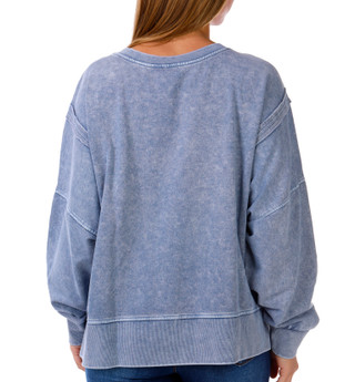 Thumbnail 3: Blu Pepper Junior's Long Sleeve Charcoal Wash Fleece Sweatshirt 