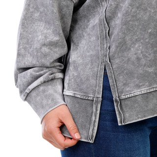 Thumbnail 2: Blu Pepper Junior's Long Sleeve Charcoal Wash Fleece Sweatshirt 