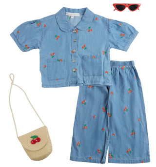 Thumbnail 1: RACHEL ZOE Toddler Girl's 4 Pc Chambray Pant Set 