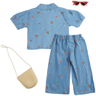 Thumbnail 2: RACHEL ZOE Toddler Girl's 4 Pc Chambray Pant Set 