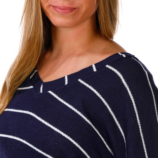 Thumbnail 3: Blu Pepper Junior's Long Sleeve V Neck Stripe Top 