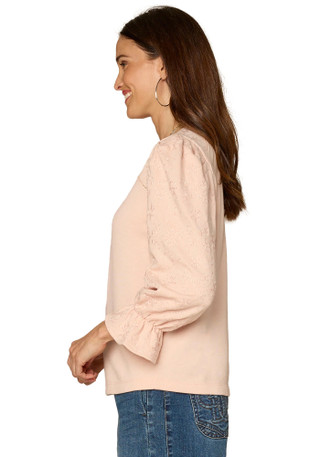 Thumbnail 2: Democracy Petite 3Q Sleeve Embroidered Knit Sweatshirt 