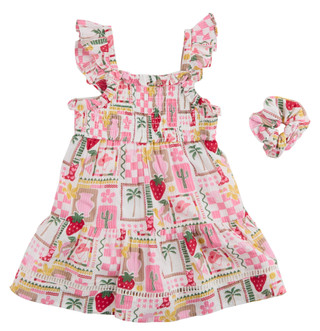 Thumbnail 1: KIWI Toddler Girls 2 Pc Smocked Tiered Dress 