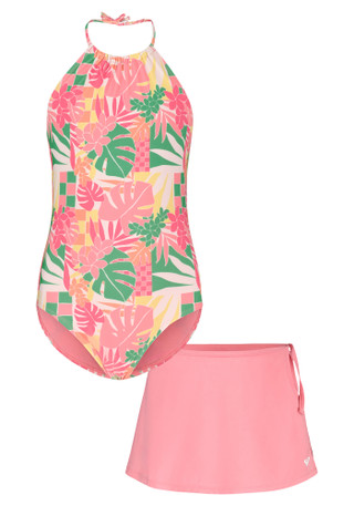 Thumbnail 1: ROXY Big Kid Girls One Piece Swimsuit + Skirt Cover-Ups 
