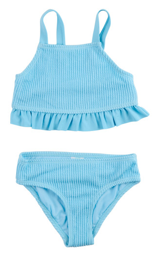 Thumbnail 1: Breaking Waves Big Girls 2 Pc Ribbed Swim Set 