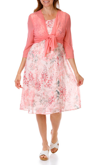 Thumbnail 1: Connected Apparel Women's 2 Pc Floral Dress Set 