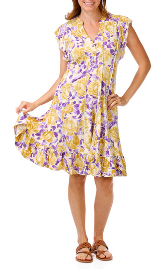 Thumbnail 1: Sami & Jo Women's Flutter-Sleeve A-Line Button-Front Dress 