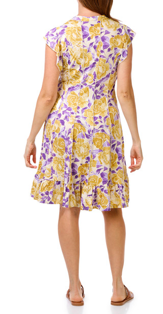 Thumbnail 2: Sami & Jo Women's Flutter-Sleeve A-Line Button-Front Dress 