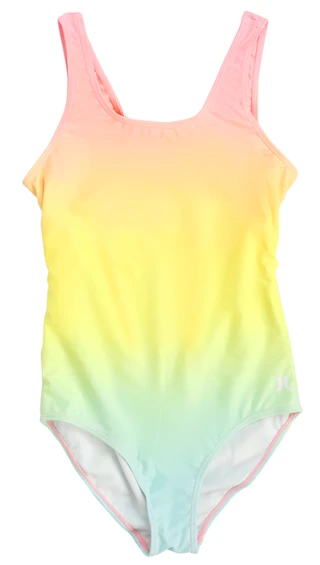 Thumbnail 1: Hurley 1-Piece Big Girls Rainbow Ombre Swimsuit 