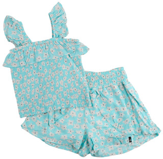 Thumbnail 1: VOLCOM Big Girls 2 Pc Smocked Floral Tank & Shorts Set 