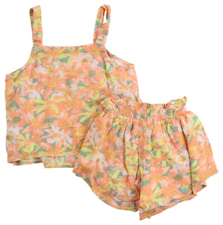 Thumbnail 3: VOLCOM Big Girls 2‑Piece Woven Smocked Tank & Shorts Set 