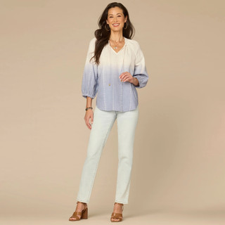 Thumbnail 3: Democracy Petite 3Q Sleeve Dip Dye Top 