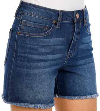 Thumbnail 3: 1822 Denim Women’s High Rise Loose Denim Fray Hem Shorts 