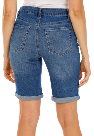 Thumbnail 2: D. Jeans Women's 10 in Roll Cuff Denim Bermuda Shorts 
