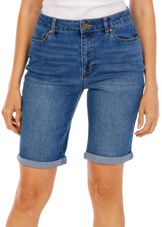 Thumbnail 1: D. Jeans Women's 10 in Roll Cuff Denim Bermuda Shorts 