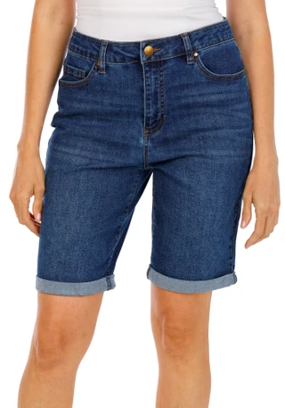 Thumbnail 1: D. Jeans Women's 10 in Roll Cuff Denim Bermuda Shorts 