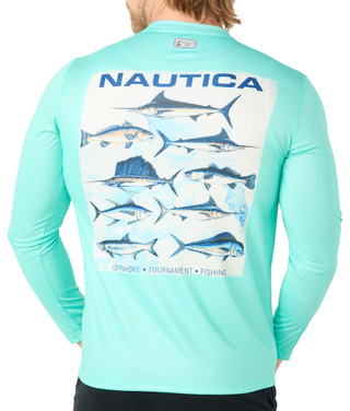 Thumbnail 2: Nautica Men’s Long Sleeve Performance Crewneck Graphic Tee 