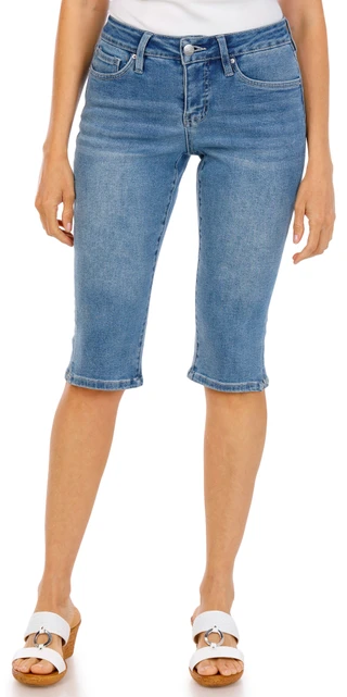 Thumbnail 4: Royalty For ME Women's Petite 17 in Tummy Control Denim Capris 