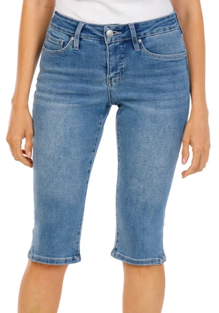 Thumbnail 1: Royalty For ME Women's Petite 17 in Tummy Control Denim Capris 