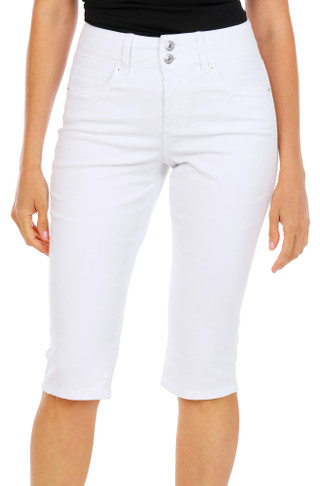 Thumbnail 1: Royalty For ME Women’s Petite 17 in Double Button High Rise Skimmer Capris 