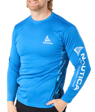 Thumbnail 1: Nautica Men's Long Sleeve Performance Crewneck Tee 