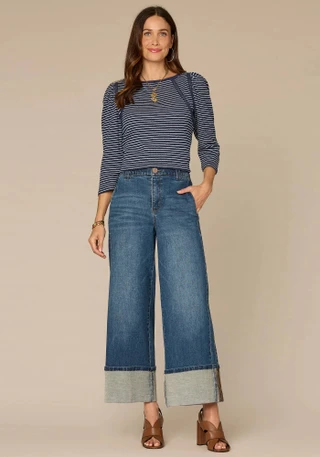 Thumbnail 2: Democracy Petite 3Q Sleeve Boat Neck Top 