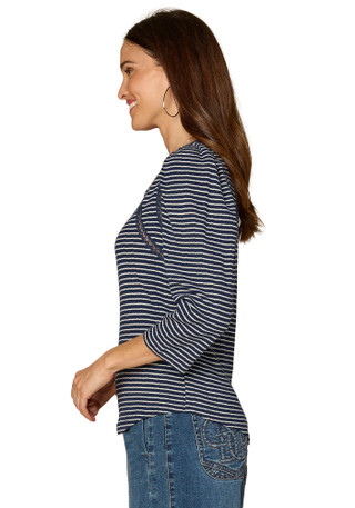 Thumbnail 4: Democracy Petite 3Q Sleeve Boat Neck Top 