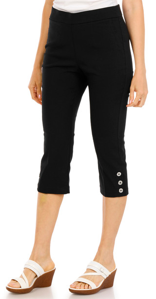 Thumbnail 1: Rafaella Women's Petite Button Detail Capri Pants 