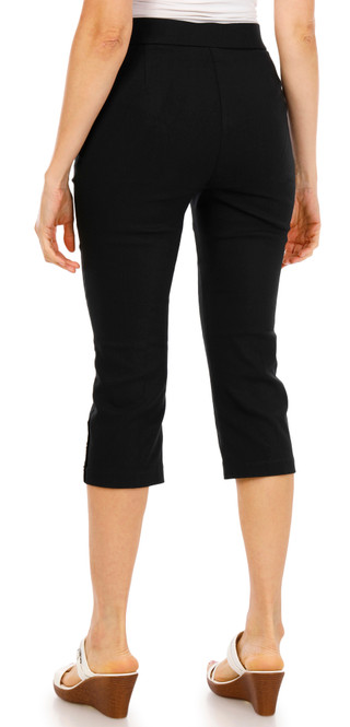 Thumbnail 2: Rafaella Women's Petite Button Detail Capri Pants 