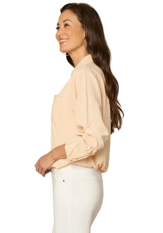 Thumbnail 2: Democracy Womens Bubble Hem Button Down Shirt 