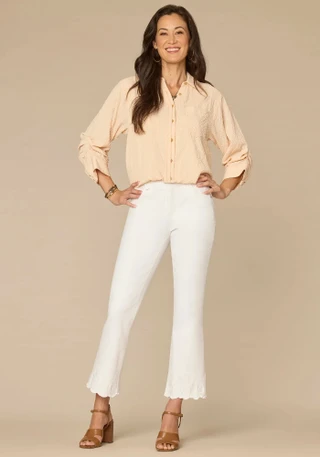 Thumbnail 4: Democracy Womens Bubble Hem Button Down Shirt 