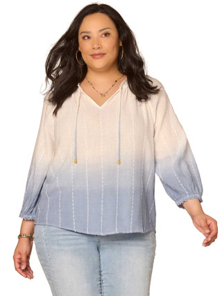 Thumbnail 1: Democracy Plus 3Q Sleeve Dip Dye Top 