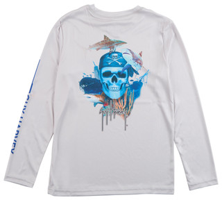 Thumbnail 5: Guy Harvey Big Boys Performance Pirate Reef Sun Protection Crew Shirt  