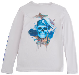 Thumbnail 2: Guy Harvey Big Boys Performance Pirate Reef Sun Protection Crew Shirt  