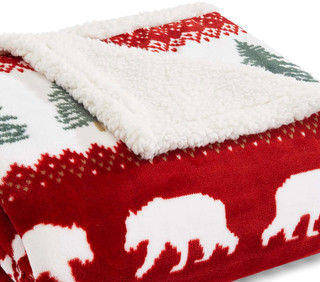 Thumbnail 2: Eddie Bauer Eddie Bauer Grizzly Peak Sherpa Throw Blanket 