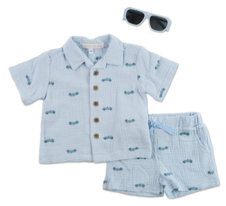 Thumbnail 2: RACHEL ZOE Baby Boys 3 Pc Shorts & Sunglasses Set 