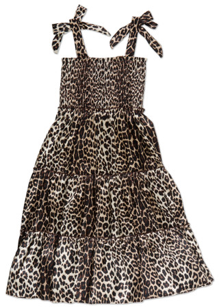 Thumbnail 2: Rare Editions Girls Leopard Print Maxi Dress w/Tassel Necklace 