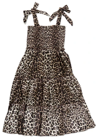 Thumbnail 4: Rare Editions Girls Leopard Print Maxi Dress w/Tassel Necklace 