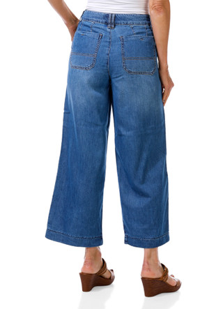 Thumbnail 4: Democracy Women's 5 Pocket Drawstring Wide Leg Jeans 