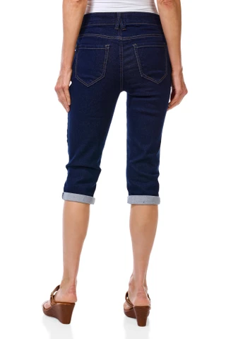 Thumbnail 2: Angels Women's Stretch Sculpt 17 Roll Cuff Capris 