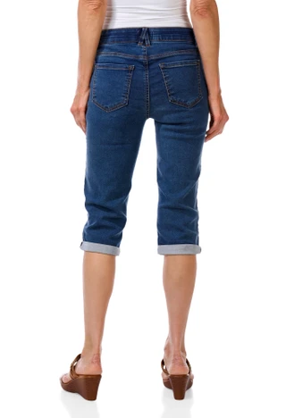 Thumbnail 3: Angels Women's Stretch Sculpt 17 Roll Cuff Capris 