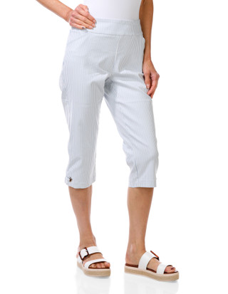 Thumbnail 1: Kate Park Women's Petite Stretch Grommet Cuff Capris 