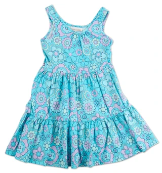 Thumbnail 2: Diva Girl Girls Retro Floral Print Tiered Dress 