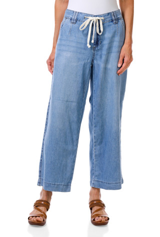 Thumbnail 2: Democracy Women's 5 Pocket Drawstring Wide Leg Jeans 