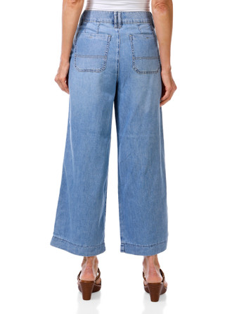 Thumbnail 4: Democracy Women's 5 Pocket Drawstring Wide Leg Jeans 
